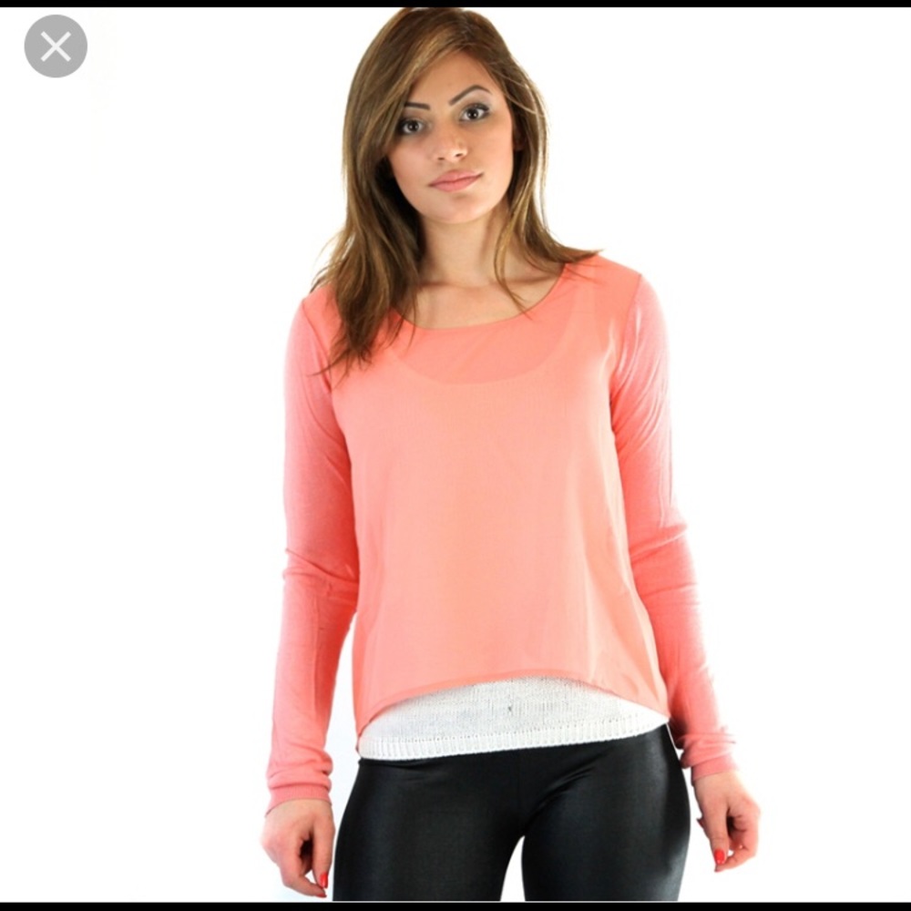 Kardashian Kollection Chiffon & Knit Shirt